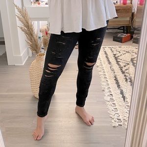 Zara Black Ripped Skinny Jeans